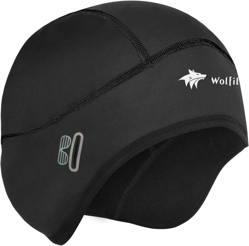 WOLFILIST Skull Cap Helmet Liner for Men Women Hard Hat Liner Winter Cycling Cap Under Helmet Thermal Fleece Beanie - Image 1